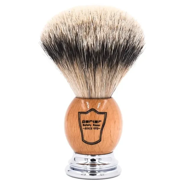 Parker Olivewood Silver Tip Badger Shaving Brush