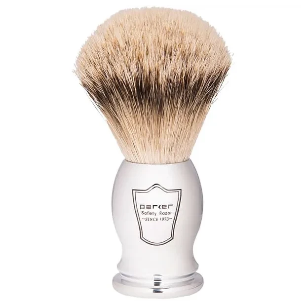 Parker Chrome Silver Tip Badger Shaving Brush