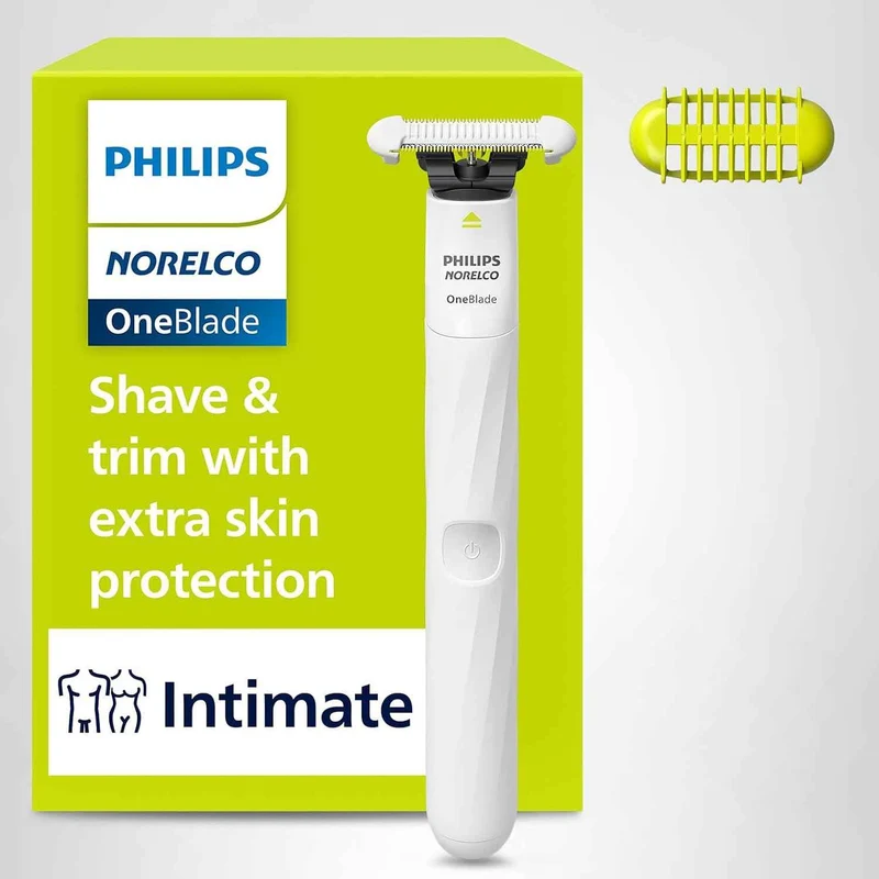 Philips Norelco OneBlade Intimate, Designed For Pubic Grooming, Trim & Shave With Extra Skin Protection, Model QP1924/70