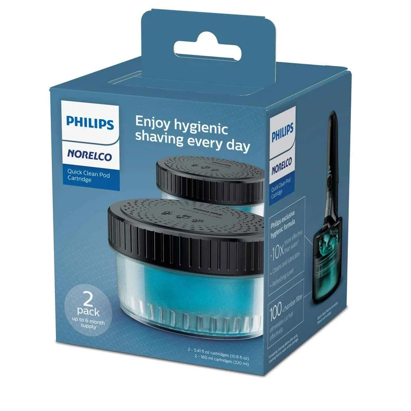 Philips Norelco CC12/52 Quick Clean Pod Cartridge, 2 Count