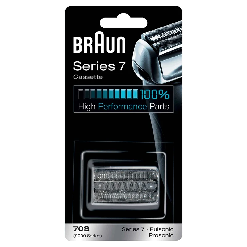 Braun 70S Genuine Replacement Foil and Cutter Cassette Silver, Fits - Older Series 7 Shavers - Made In Germany