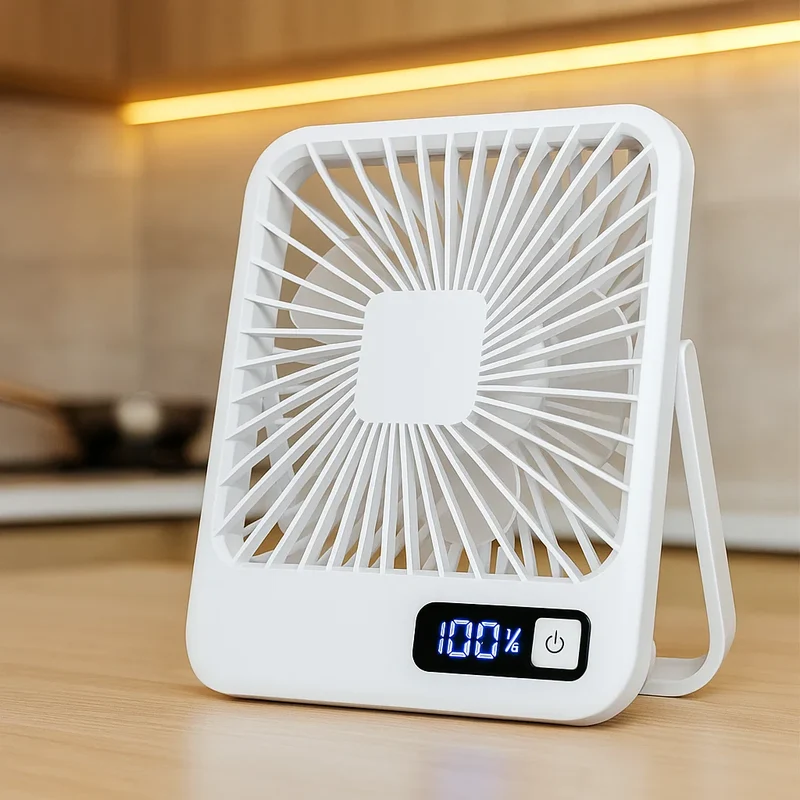 Kompakt USB Bordventilator med Genopladeligt Batteri