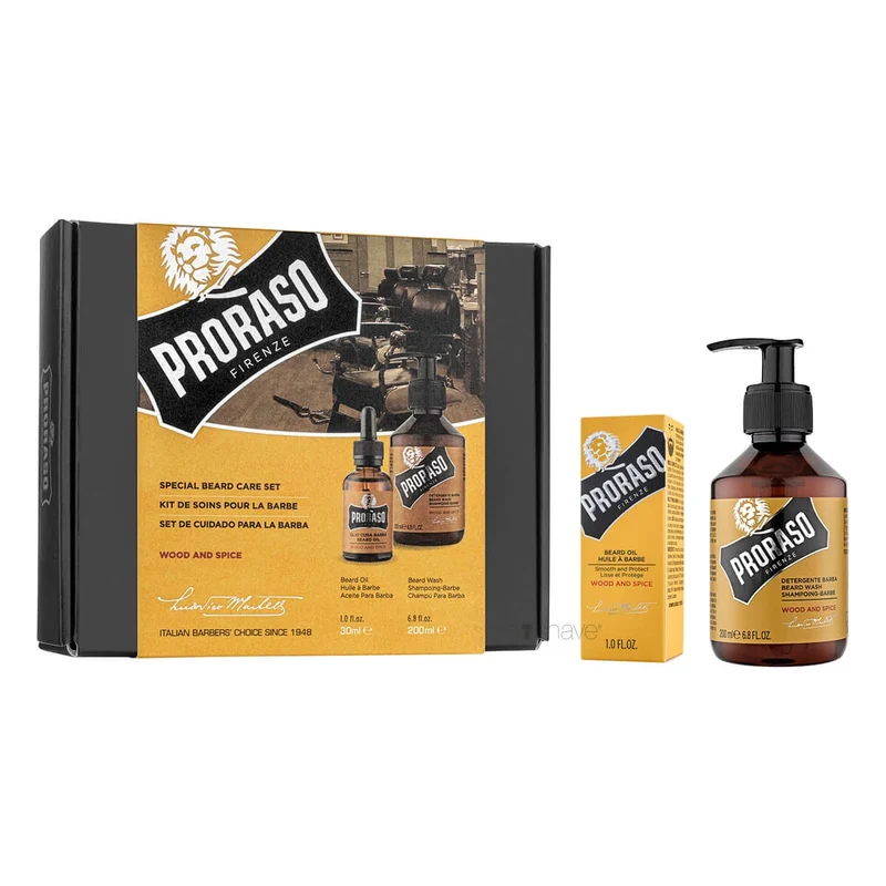 Presentaskar, Duo Pack, Skäggschampo & Skäggolja, Wood & Spice