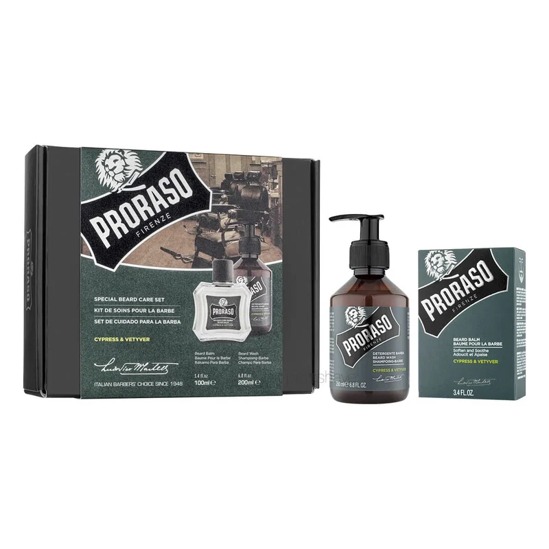 Presentask, Duo Pack, Skäggschampo & Skäggbalm, Cypress & Vetiver