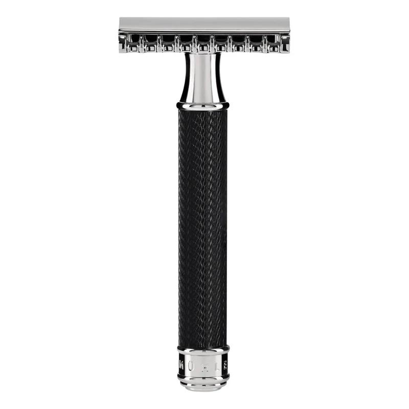 R41 Säkerhetshyvel, Open Comb, Traditional, Svart