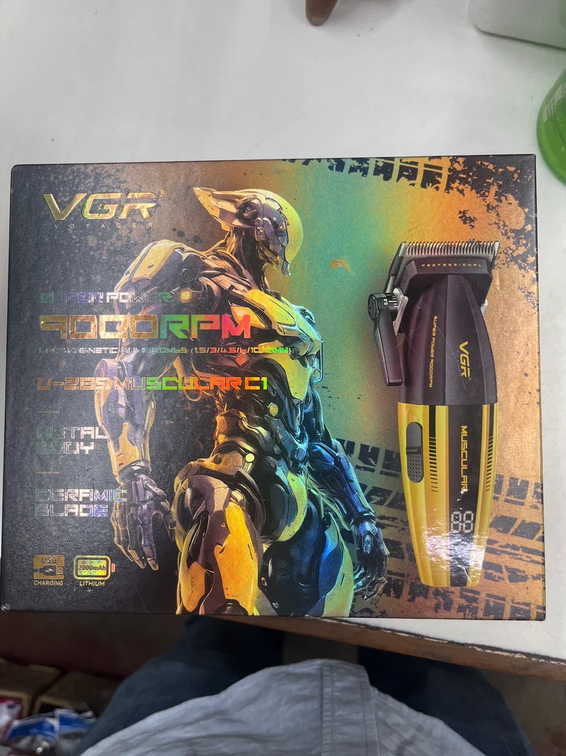 VGR V-285 Professional Cordless Hair Clipper – 9000 RPM High-Speed Motor, 2000mAh Battery