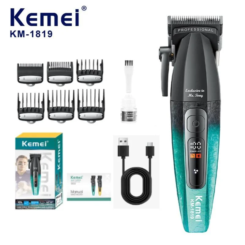 Kemei KM-1819 Professional Hair Clipper Cordless Rechargeable Hair Cutting Machine