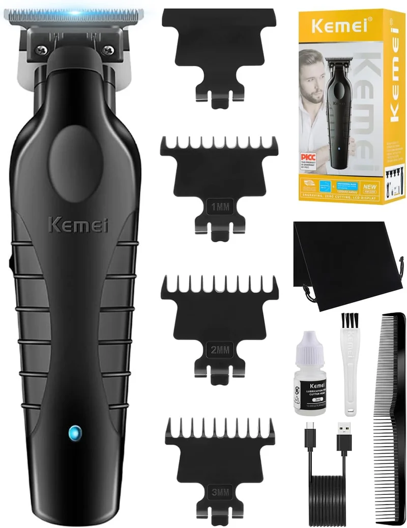Kemei KM-2299 Professional Hair & Beard Trimmer for Men | Cordless | USB Rechargeable