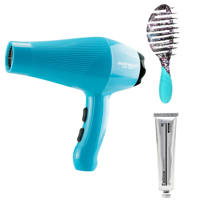 City Chic Dryer Aqua with Free Fatboy & WetBrush Gift
