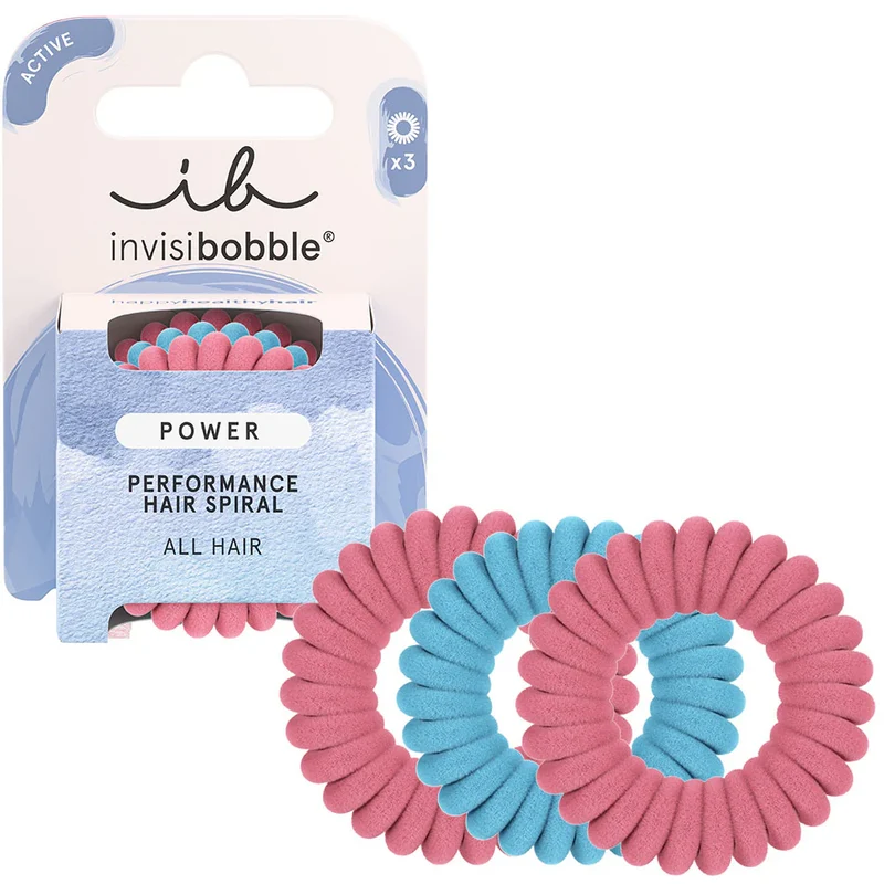 Power Fluffy Rose And Ice Spiral Hair Ties 3pc