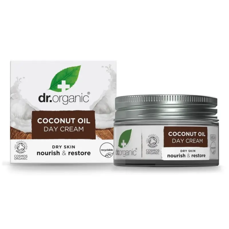 Dr.Organic Virgin Coconut Oil Day Cream – For Dry to Very Dry Skin, 50 ml