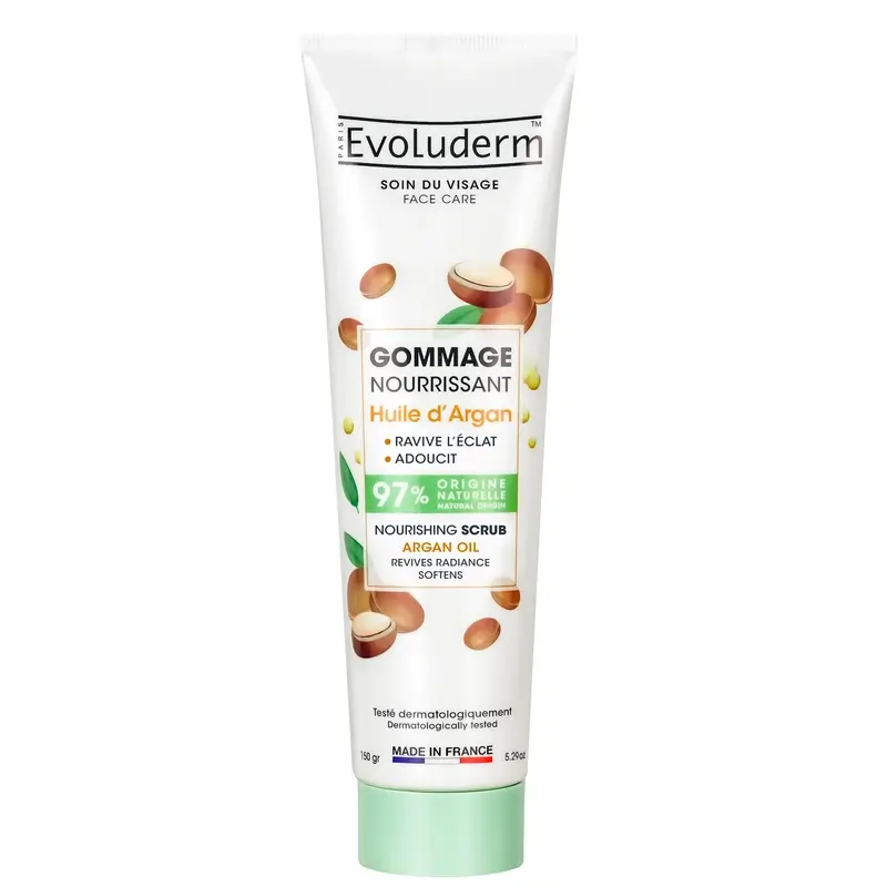 Evoluderm Argan Oil Nourishing Facial Exfoliator, 150 g