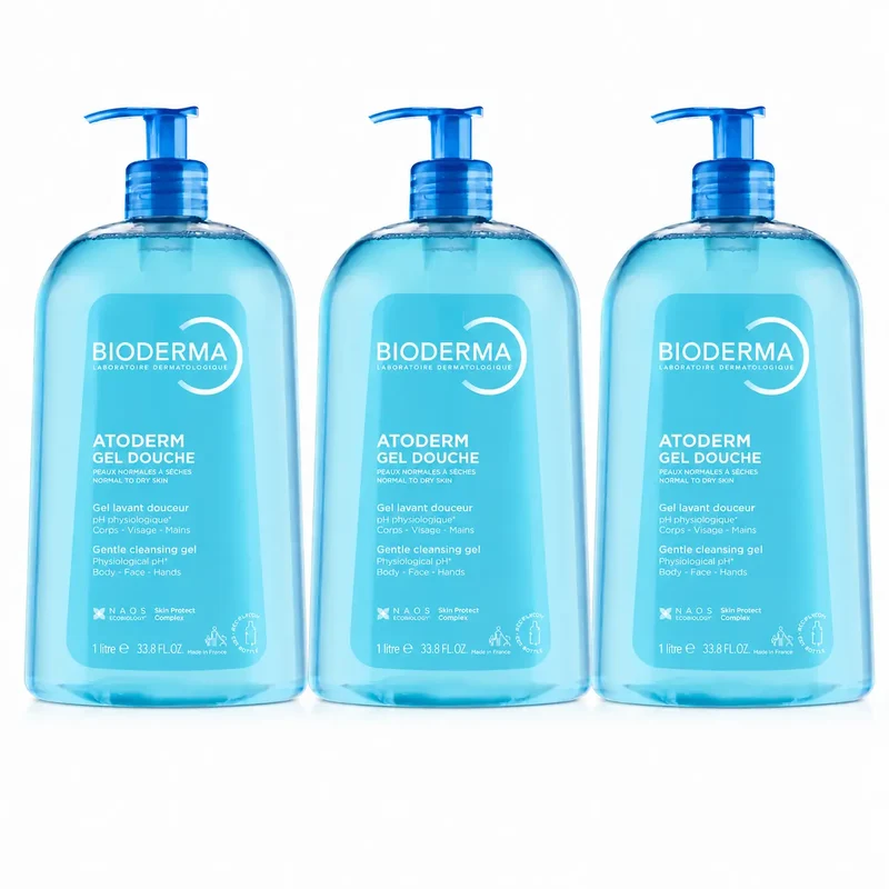 Bioderma Atoderm Shower Gel 1 litre, pack of 3
