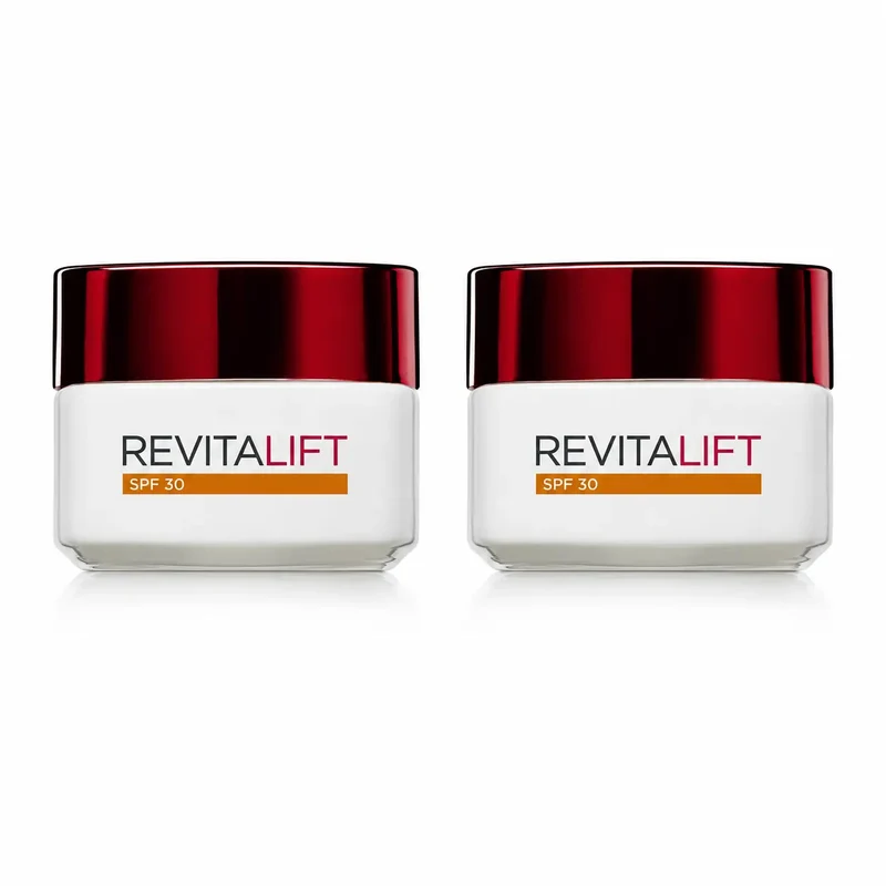 L'Oréal Paris Revitalift Anti-Wrinkle Day Cream With Sun Protection - With Pro-Retinol - 50 Ml , pack 2