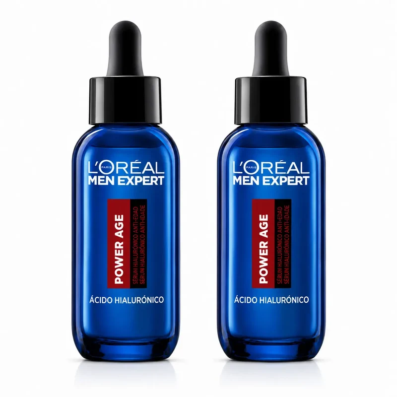 L'Oréal Paris Men Expert Power Age Serum: Anti-Ageing with Hyaluronic Acid, Wrinkle Reducing , pack 2