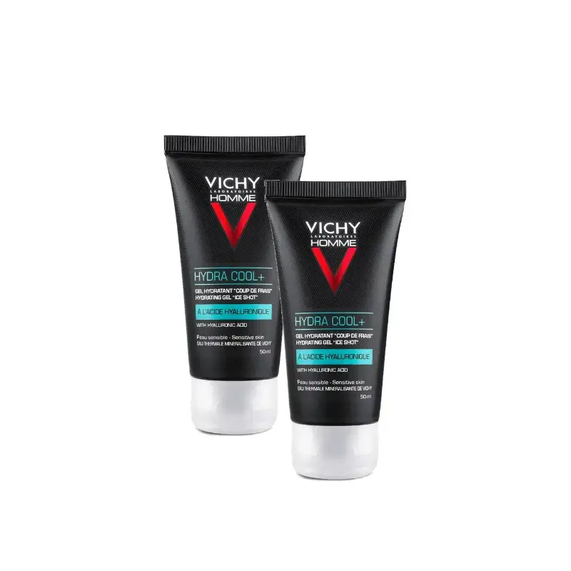 Vichy Homme Hydra Cool+ Anti-Fatigue Face Cream for Men 40 ml, pack of 2