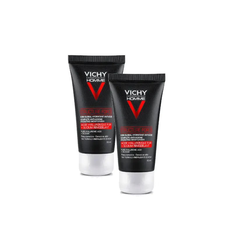 Vichy Homme Structure Force Men’s Face Cream 50 ml, pack of 2