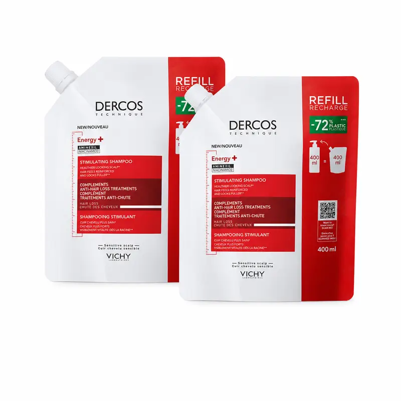 Vichy Dercos Ecorefill Energy+ Shampoo Pack, 400 ml, x2
