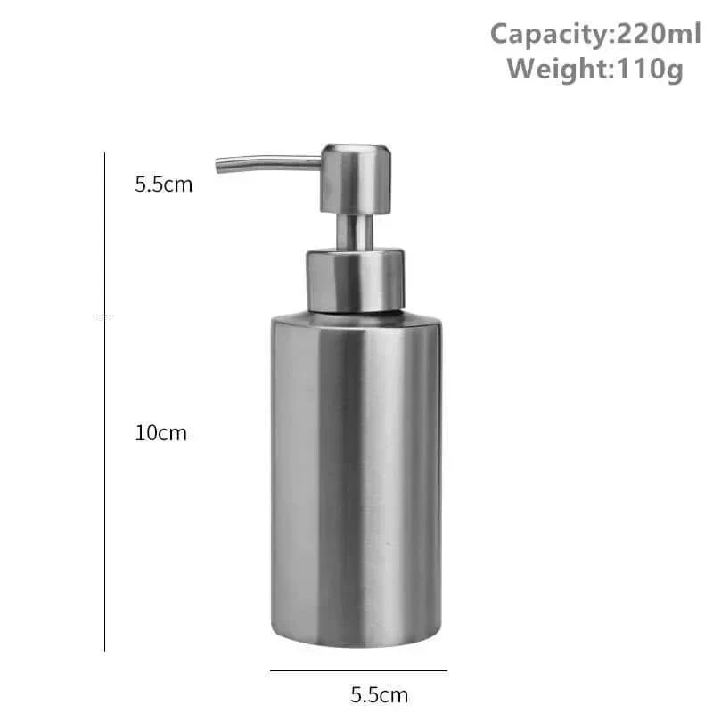 Elegant sæbe dispenser i rustfrit stål - 250ml/350ml/550ml håndpumpe
