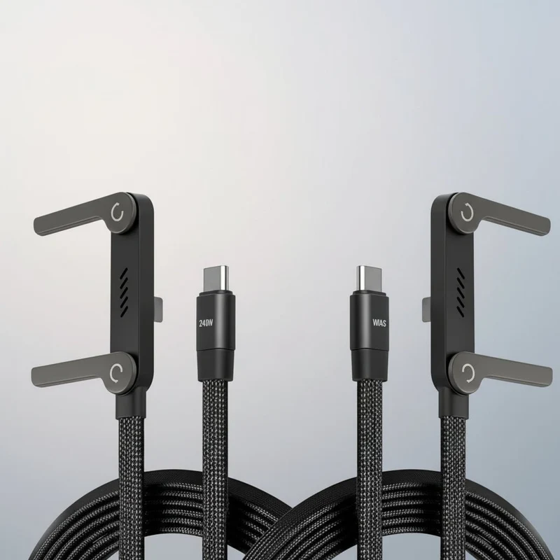 USB C Opladningskabel med Indbygget Telefonholder