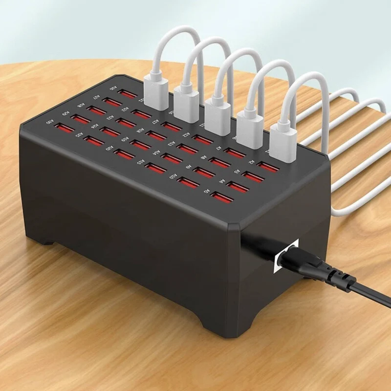 Effektiv USB Opladerstation til Flere Enheder Samtidigt