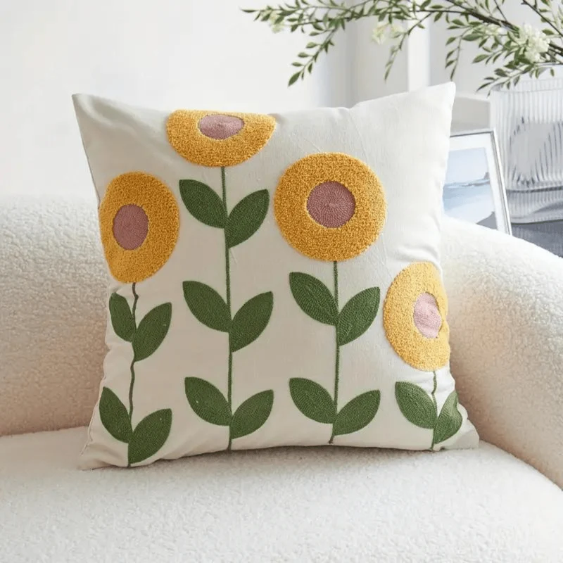 Blomstrende Pudeovertræk – Naturlig Elegance til Dit Hjem
