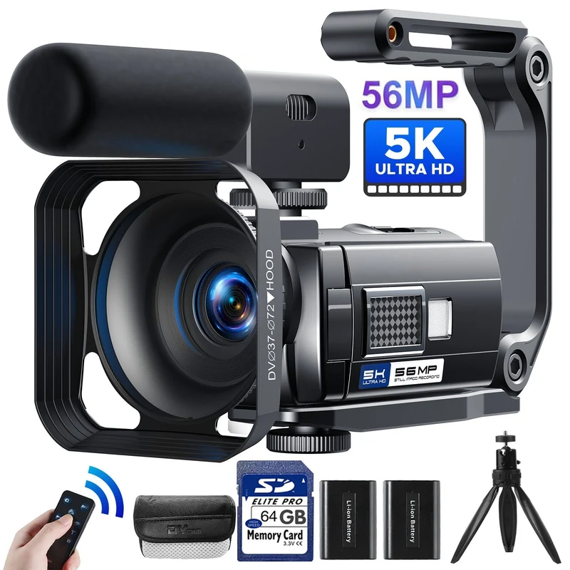 5K UHD Videokamera med Natvision og Anti-Ryst Funktion