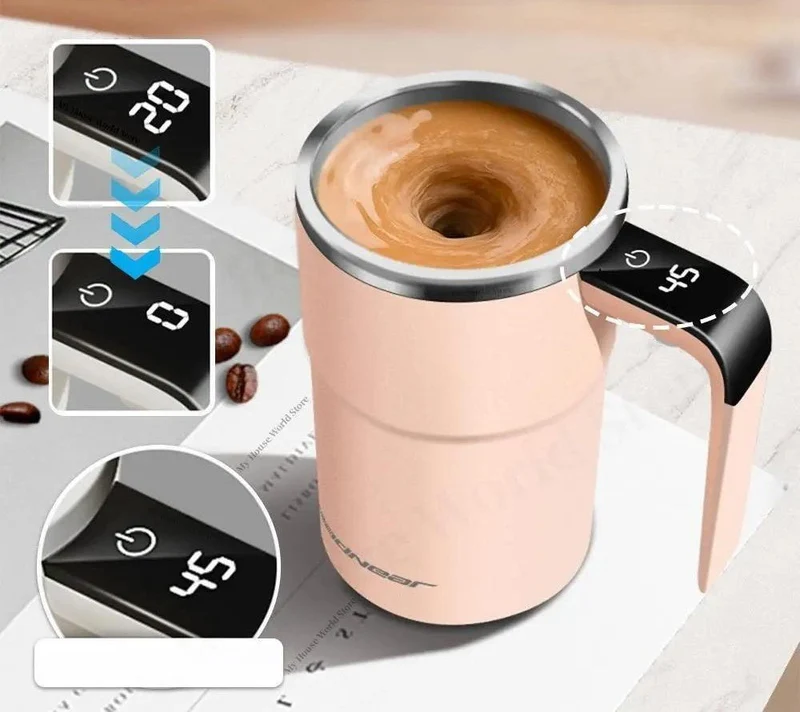 Selvrørende Kaffekrus med Temperaturvisning - Praktisk & Smart