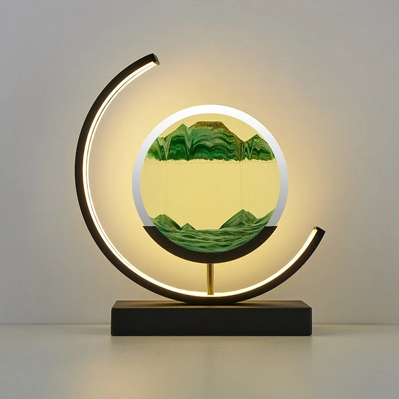 Moderne LED Lampe med Fortryllende Sandkunst til Soveværelset