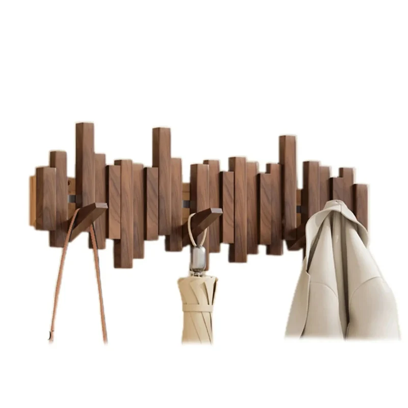 Elegant Vægmonteret Knagerække i Massivt Træ til Hjemmet