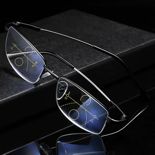 Letvægts progressive briller med lysadaptive linser