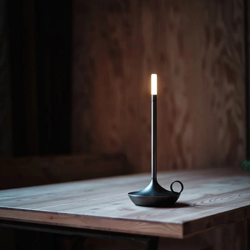 Elegant LED Bordlampe i Aluminium med Justerbar Lysstyrke