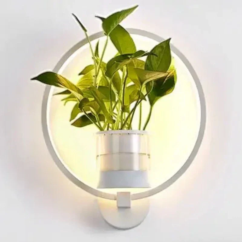Elegant LED Væglampe med Indbygget Planteholder