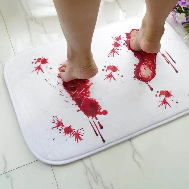 Rød fodaftryk microfiber hukommelsesskum badeværelse måtte